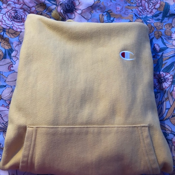 yellow champion reverse weave hoodie - Picture 3 of 3